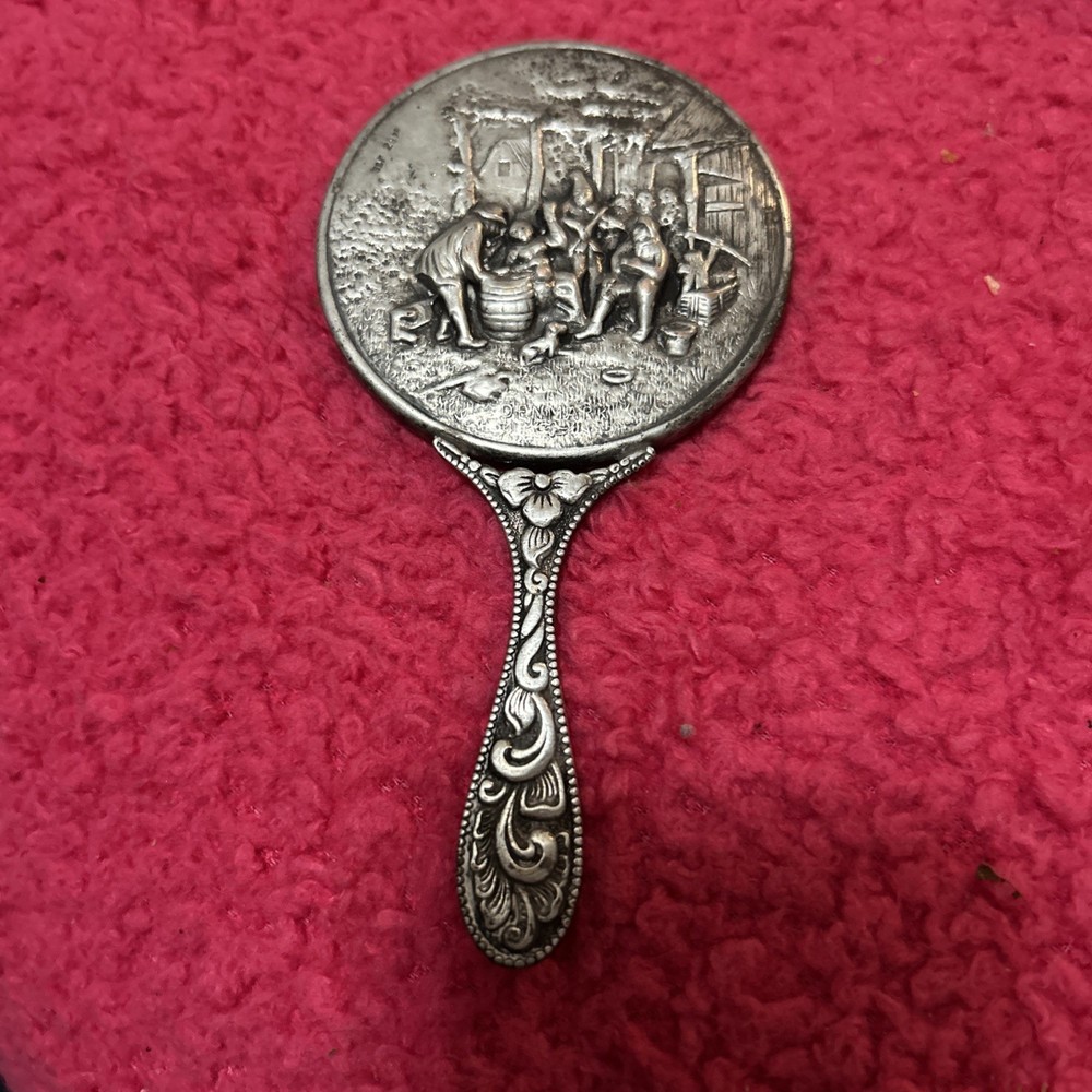 Danish Silver Pocket size Mirror