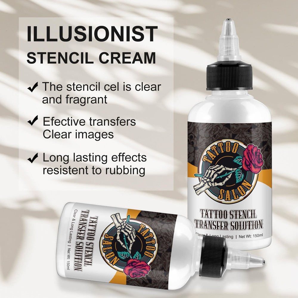 150ml Tattoo Stencil Transfer Gel Solution, Professional 1 Pack, black