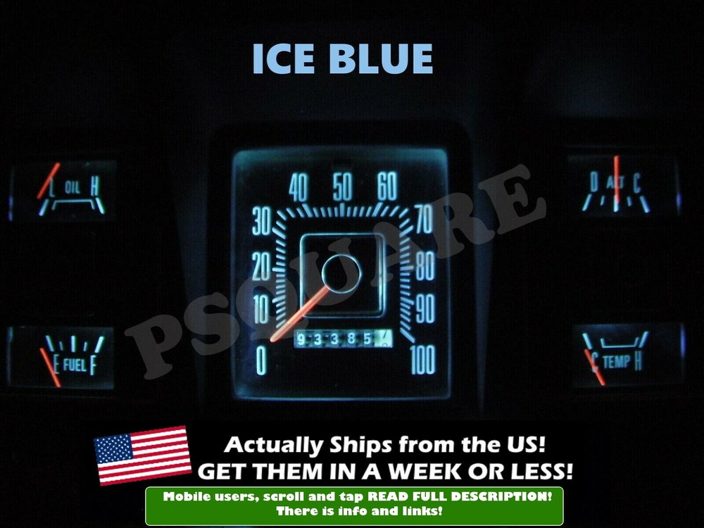 Gauge Cluster LED Dashboard Bulbs Ice Blue For Ford 73 79 F100 - F350 Truck
