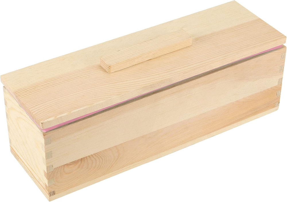 3 Pack 42oz Rectangular Flexible Silicone Soap Loaf Mold with Wooden Box
