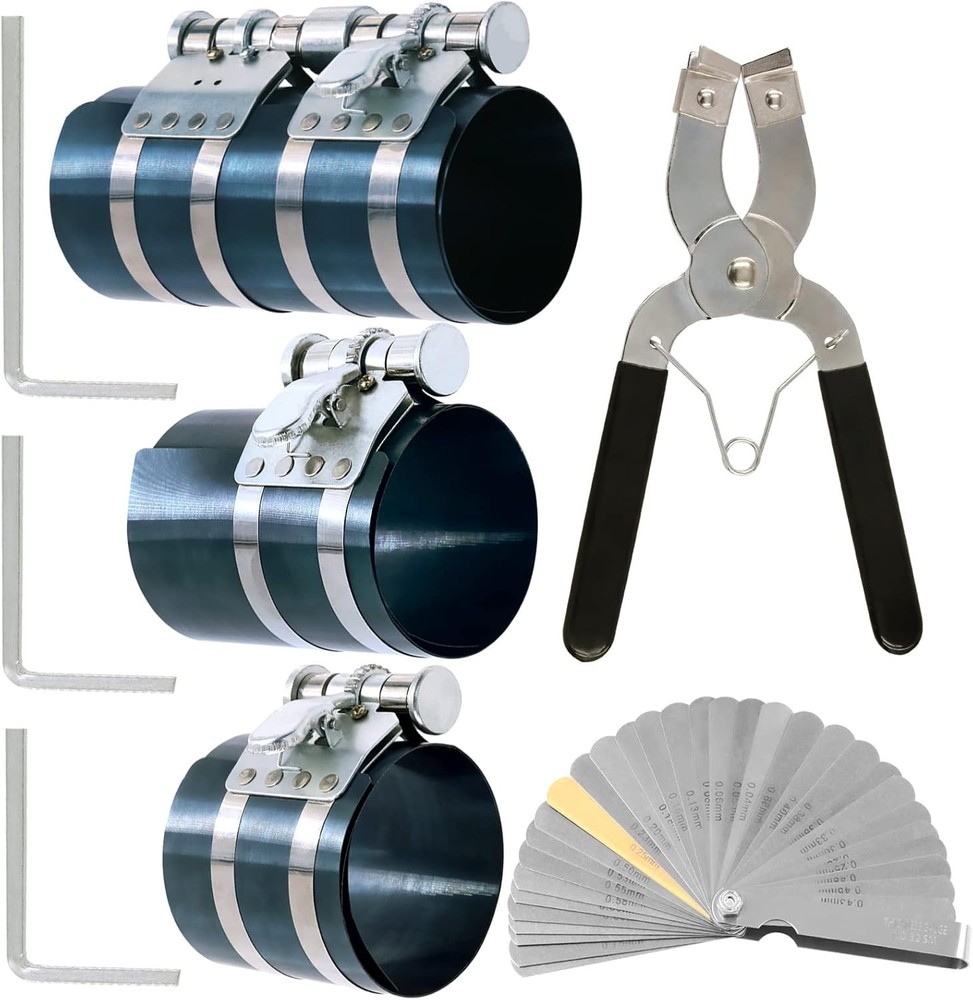 Swpeet 8Pcs 3" 4" 6" Piston Ring Compressor and Adjustable Piston Installatio...