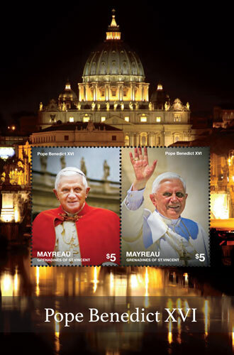 Mayreau 2014 - Pope Benedict XVI - Souvenir Sheet - MNH