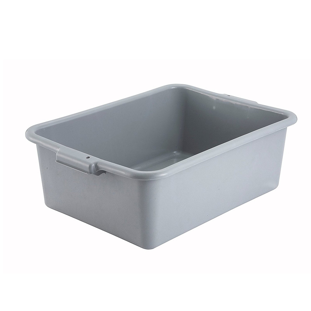 Winco PL-7G PP Gray 1-Compartment Dish Box | 1/Each