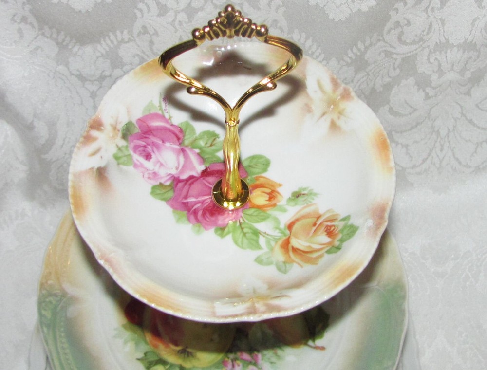 Custom Three Tier Tea Party Cake Stand Made With Antique Lusterware Plates