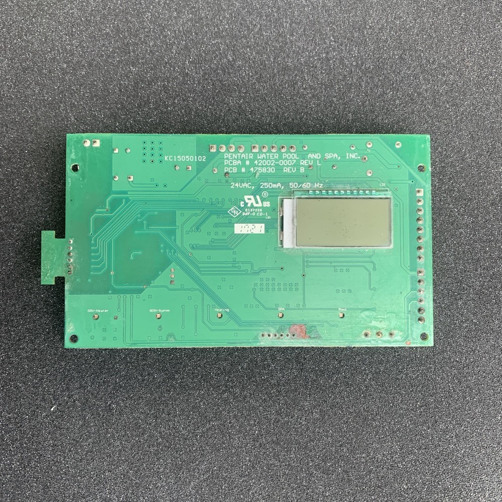 Pentair MasterTemp Heater Control Board PCB, Five Button with Membrane and Cover