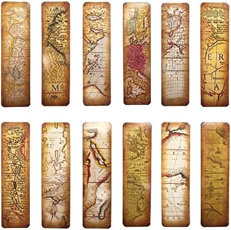 Vintage Map Themed Bookmarks Set