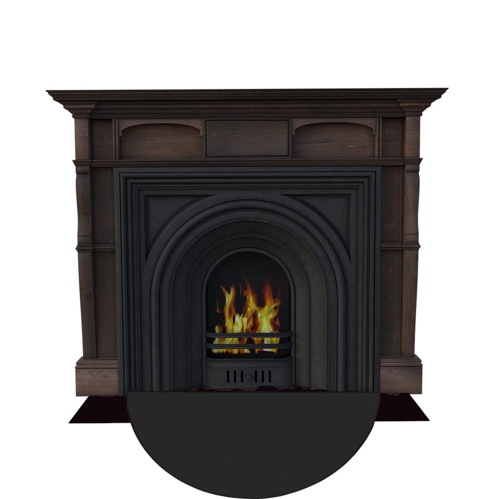 63″x37″ Extra Large Half Round Fireproof 3'1" x 5'3" (Semicircular), Black
