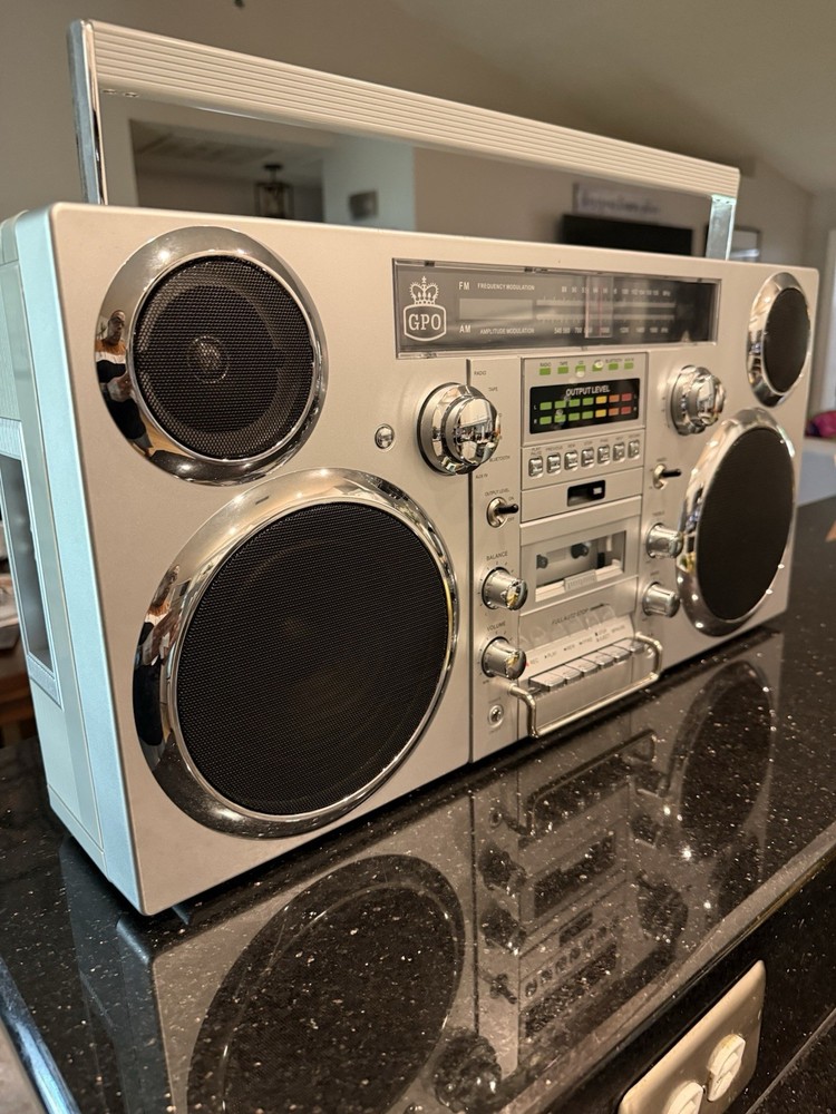 GPO Brooklyn Bluetooth Boombox - Silver