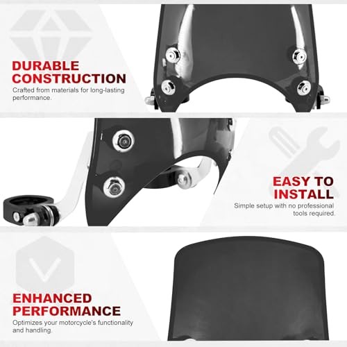 Motorcycle Adjustable Windshield Custom Compact Sport Smoke Windshield