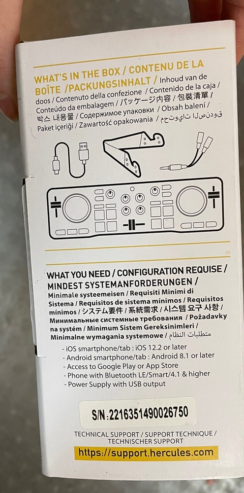 Hercules DJControl Mixer Bluetooth Wireless DJ Controller for Smartphone - NEW