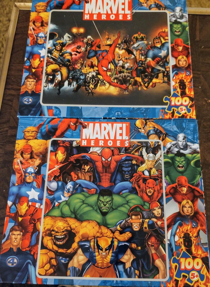 2 MARVEL 100pc each DISNEY PUZZLES --  SPIDERMAN, HULK, THING & MORE **NEW**