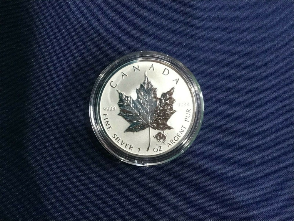 2004 Canada Silver Maple Leaf Zodiac with Taurus Privy Mark Reverse Proof