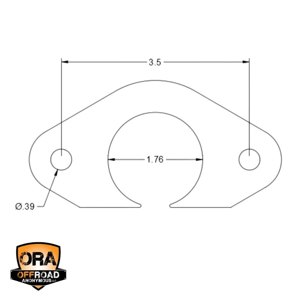 OFFROAD ANONYMOUS Tube Flanges-Shape: Square, Size: 1.5" (Style: Flush Mount)