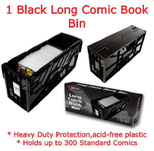 BCW Long Comic Book Bin Heavy Duty Acid Free Plastic Safe Storage w/ Partition