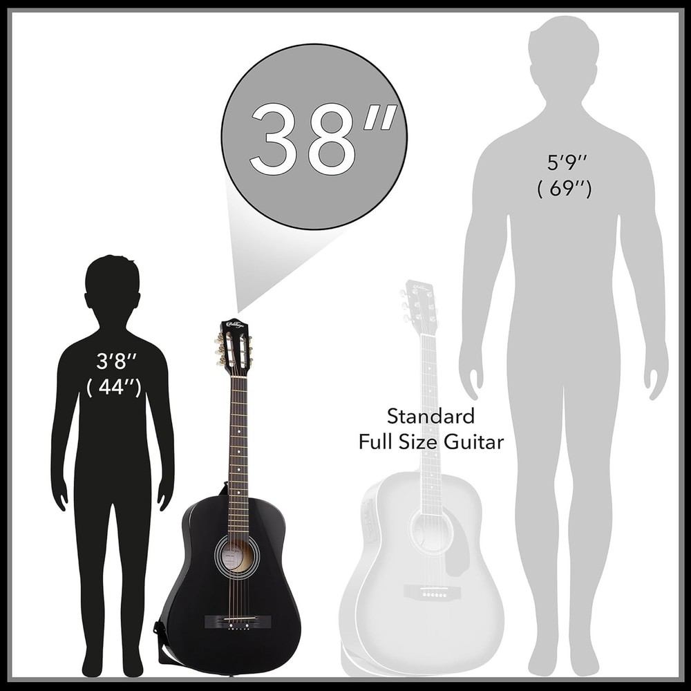 Basic Starter Kit for Beginners, 38" Acoustic Guitar