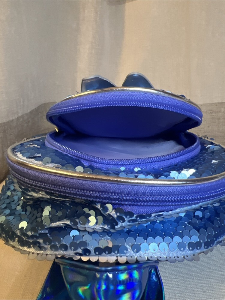 Bluey Mini Backpack 9.5'' Turquoise With Sequins & Front Pocket