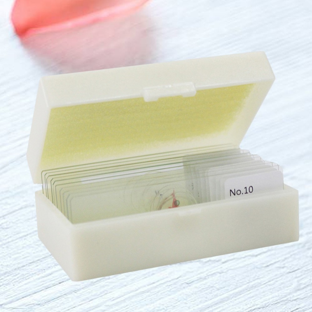 10 PCS/Set Specimen Slides for Microscope and Coverslips Concave