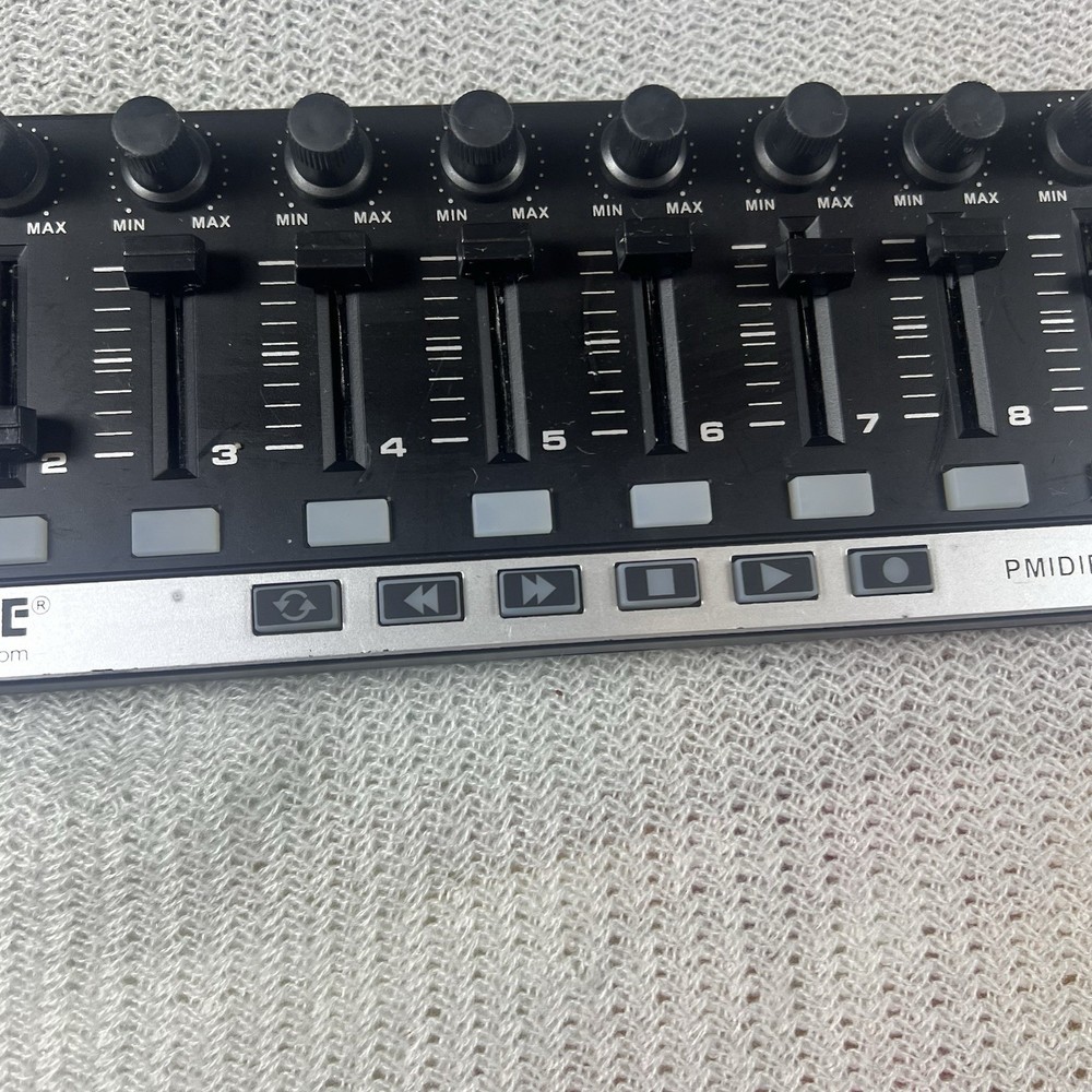 Pyle MIDI Controller PMIDIPD30 USB Black Silver 9 Faders 9 Knobs DJ Mixer Gear