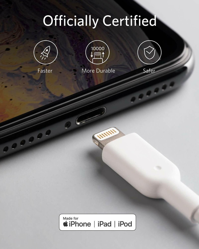 Anker USB Data Sync Charger Cable 3ft Apple MFi Certified Charging for iPhone 11
