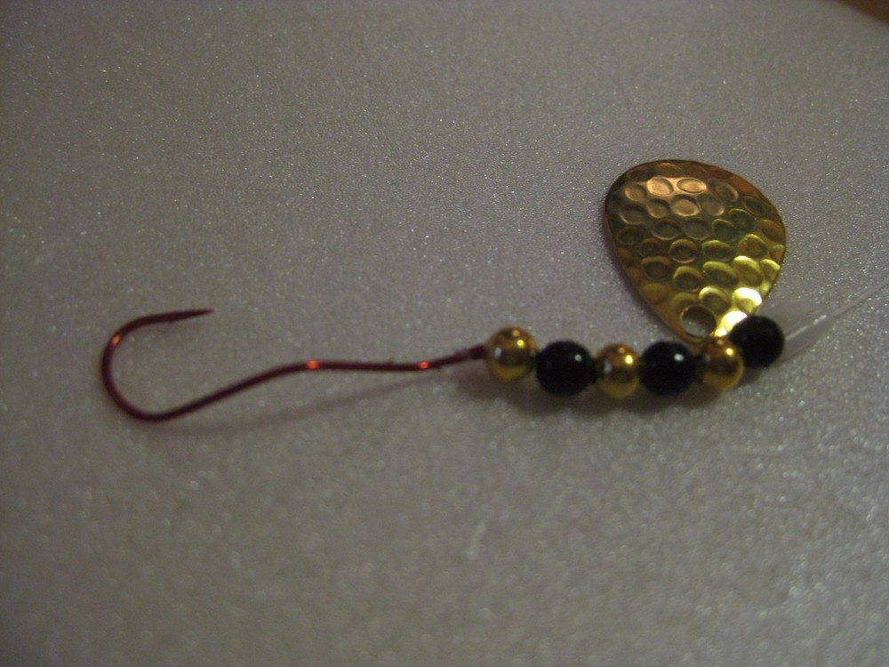 Walleye Red Slow Death Hook Spinner Rigs (Hammered Brass)