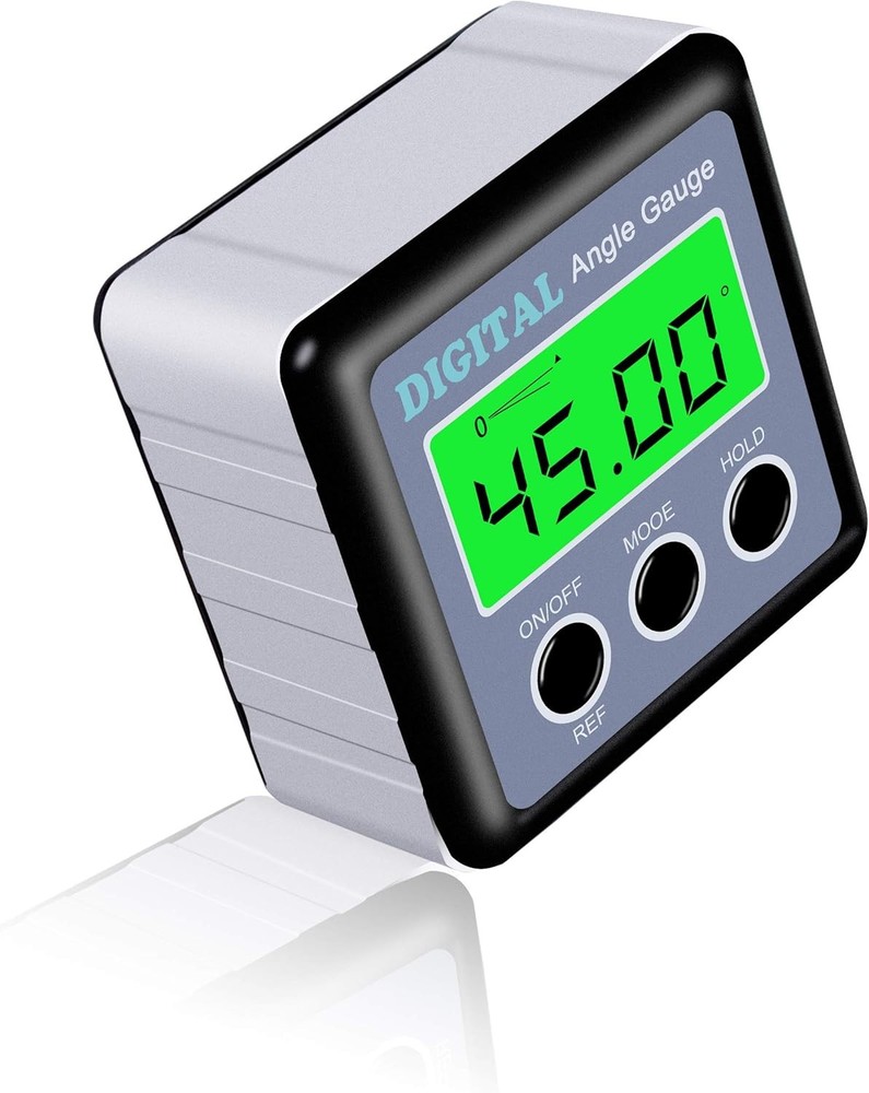 Digital Angle Gauge, Finder Magnetic Level Protractor, Silver