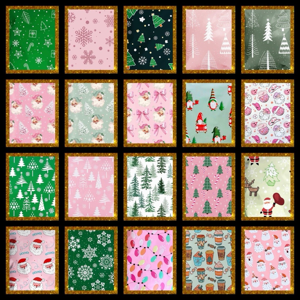 Poly Mailers Holiday Christmas Assortment 10x13