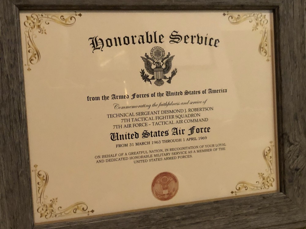 HONORABLE SERVICE ~ U.S. AIR FORCE - Commemorative Certificate w/Custom Printing