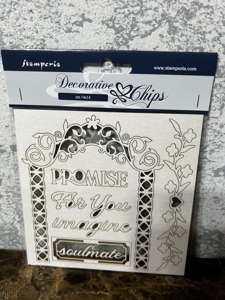 Stamperia Decorative chips light chipboard