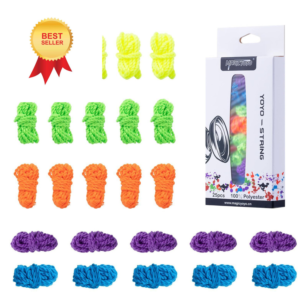 25 Pack Yoyo Strings - Professional Polyester Replacement Small, Multicolored