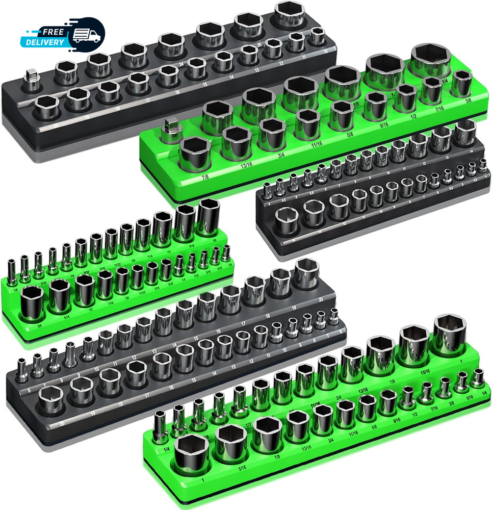 Magnetic Socket Organizer Holder Set for Tool Box Drawer  Toolbox Organization