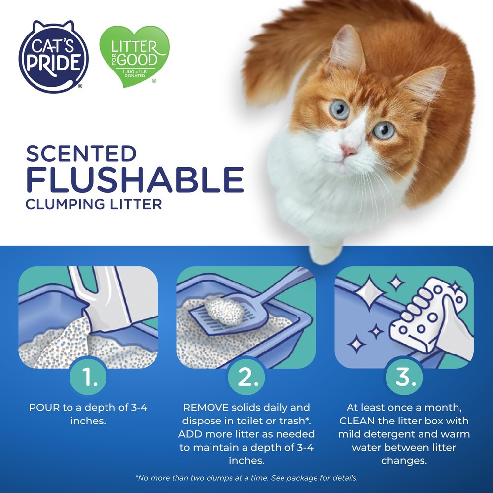 Lightweight Clumping Litter Flushable - Powerful Odor Control - Scented 10 Po...