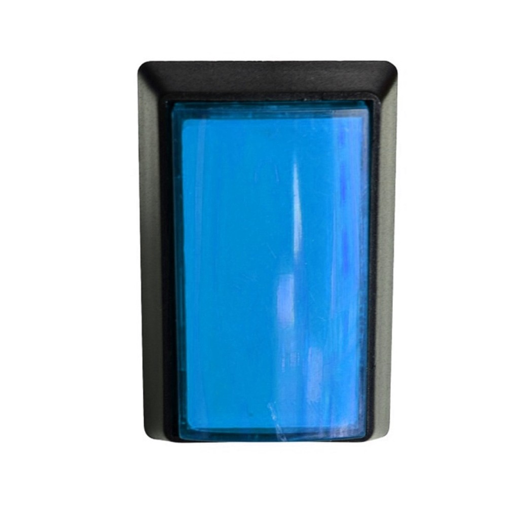 1Pc Blue Arcade Square Rectangle Buttons LED Push Illumilated With Microswitch