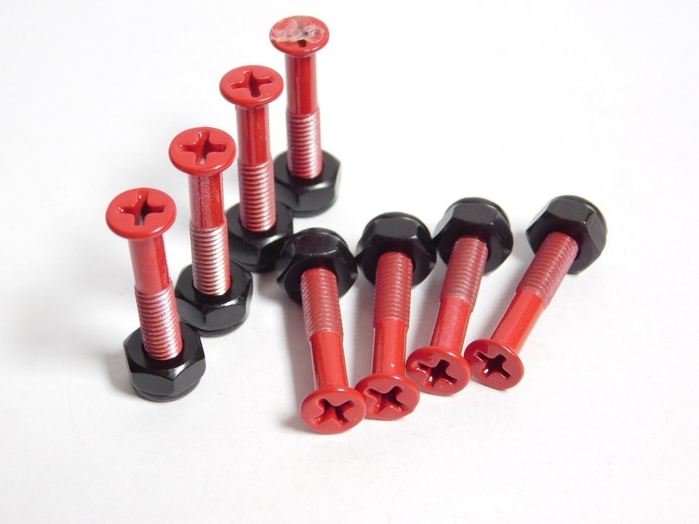 Cal 7 Skateboard 1.25" Bolts Phillips Hardware - Red
