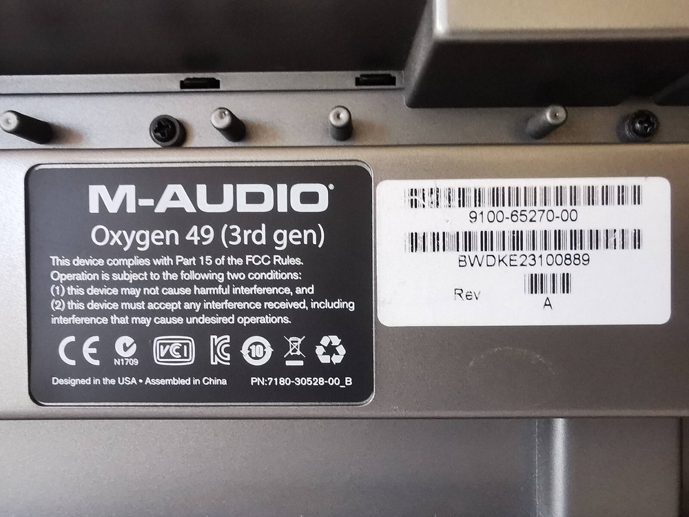 M-Audio Oxygen 49 MIDI Keyboard Controller 3rd Gen Tested Working