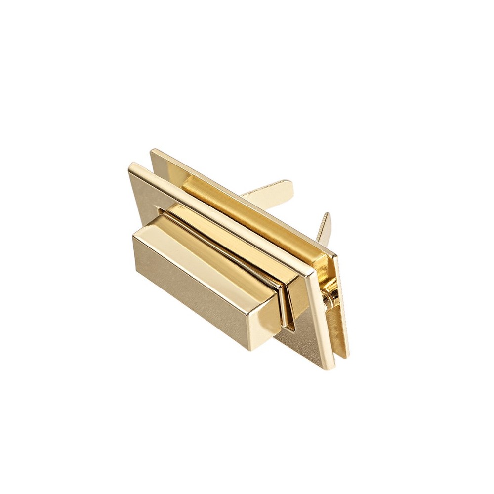 2 Sets Rectangular Purses Twist Lock 44mm x 22mm for DIY Bag Making Light Gold