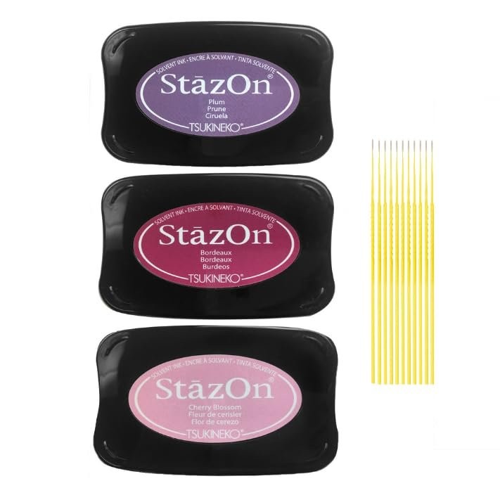 StazOn Multi-Surface Solvent Ink Pad Bundle - 3 Pk StazOn Solvent Ink Pads -...