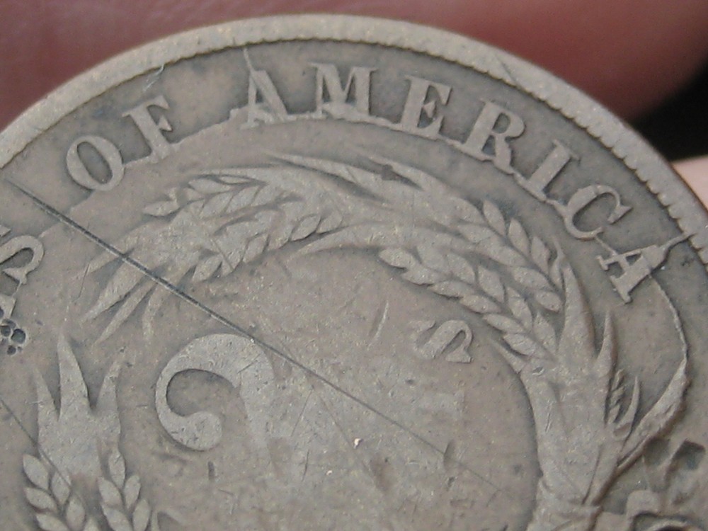 1865 Two 2 Cent Piece- Fancy 5, Shattered Reverse, Large Die Break Mint Error