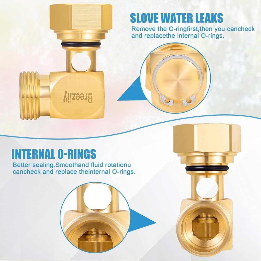 Garden Hose Swivel elbow Connector 90 Degree Solid Brass Pipe 1PC