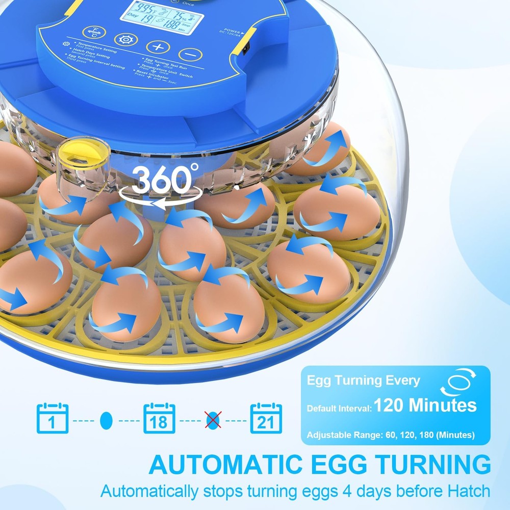 18 Egg Incubators for Hatching Eggs with Temperature Control, Egg Incubator w...