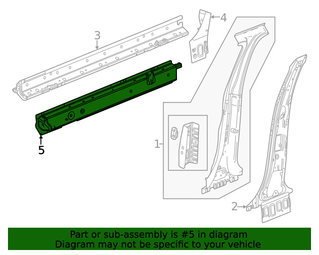 Genuine GM Driver Side Rocker Inner Panel 60005123