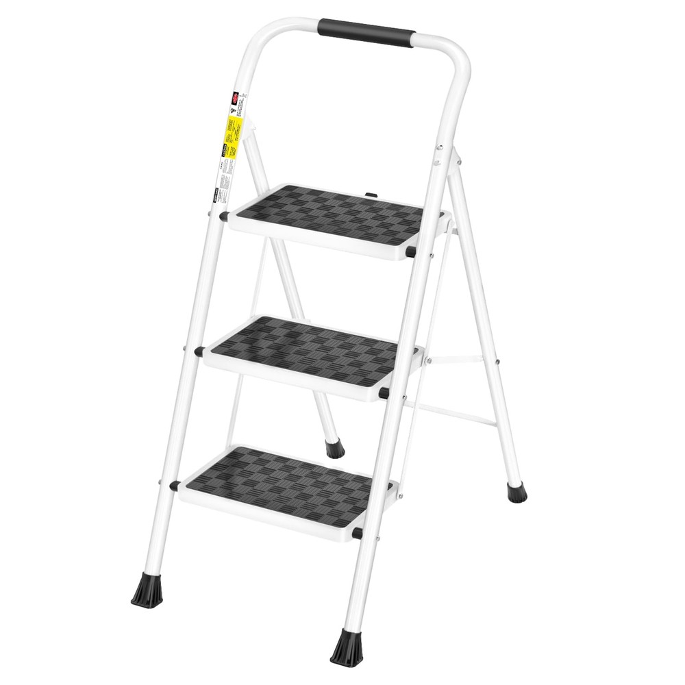 HBTower 3 Step Ladder,3 Step Stool for Adults Folding Step Stool with Cushioned
