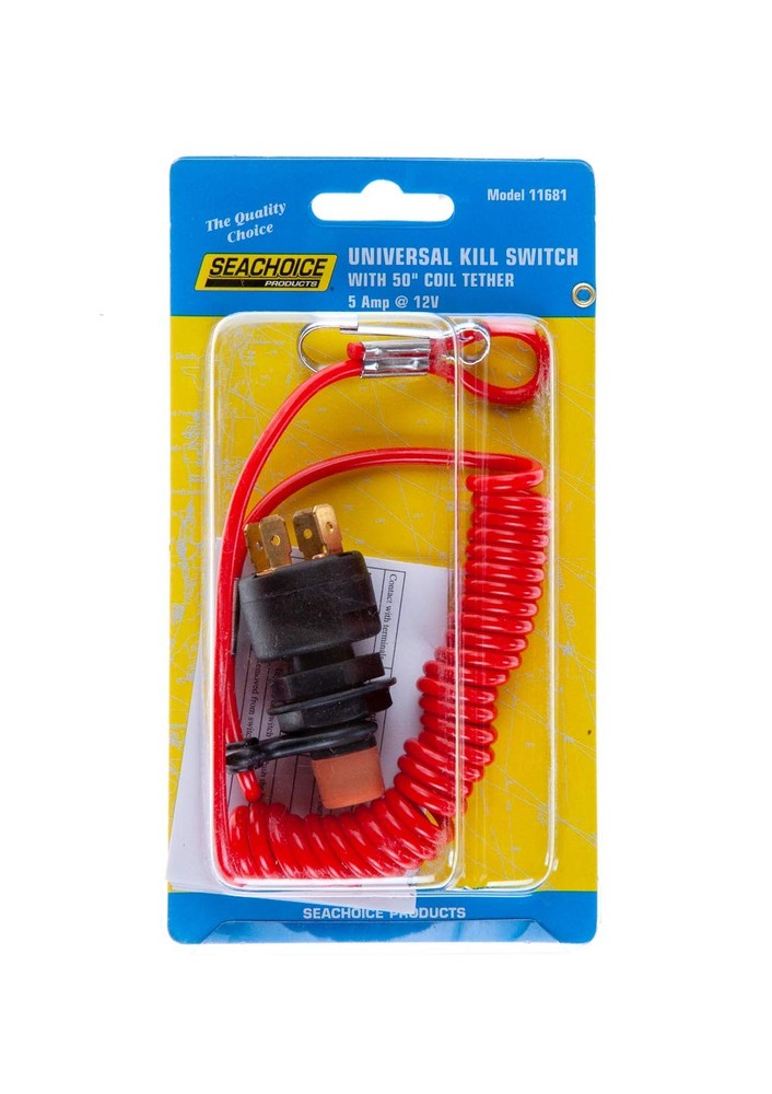 Seachoice Universal Boat Kill Switch Kit,Red One Size, Red