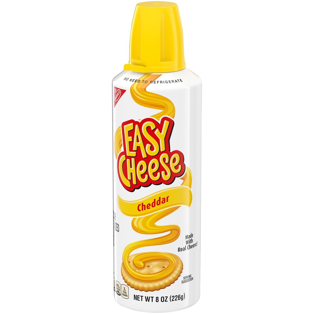 EASY CHEESE Cheddar Cheese Snack, 8 oz,Excellent calcium source