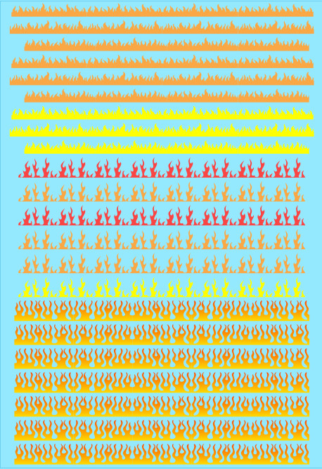 Flame Fire Markings Custom Transfer Sheet A6