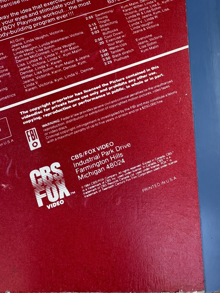 Vintake LaserDisc Playmate Workout