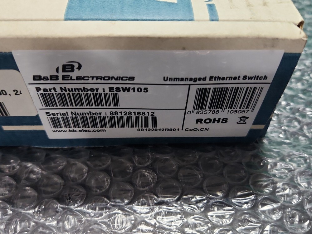 🆕️ B&B Electronics ESW105 Unmanaged Ethernet Switch ⚡️🇺🇸 SHIP+WARRANTY