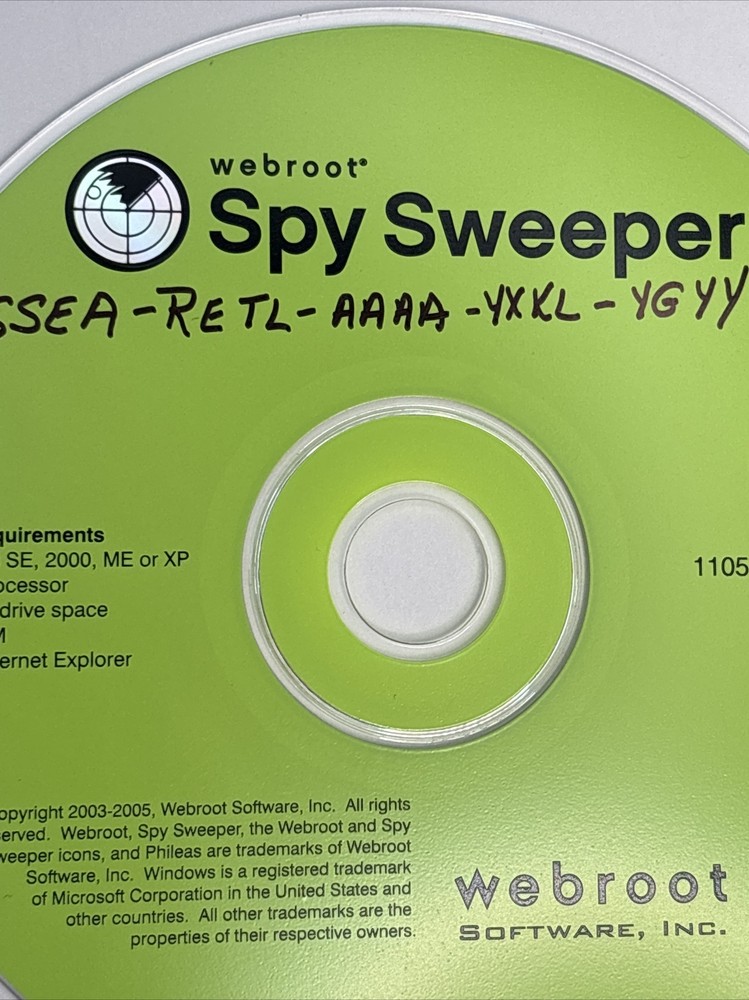 Webroot Spy Sweeper CD Rom Brand 2004