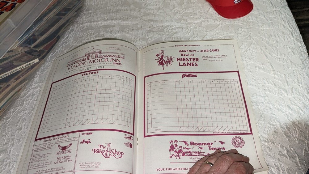 1984 Reading Phillies Minor League Baseball Program Scorebook