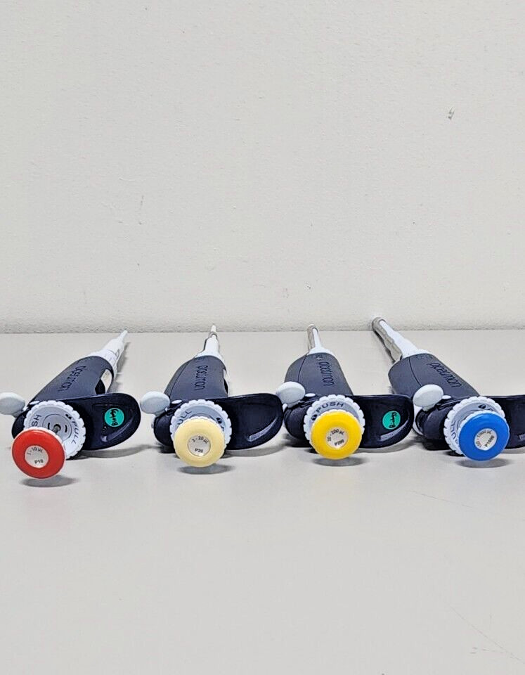 Set of Four Gilson Variable Single Channel Pipetman
