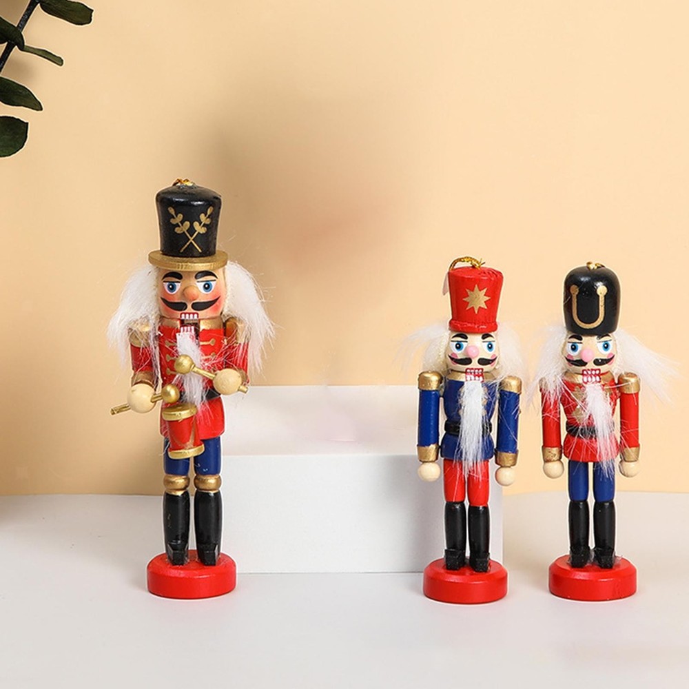 Christmas Nutcracker Ornaments Set Countertop Crafts Wood Nutcracker Figures